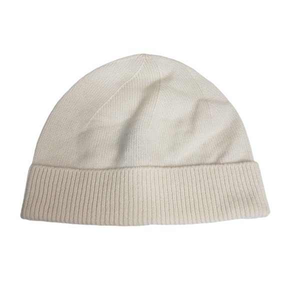PHENIX Cashmere Ultra Soft Knit Jersey Hat in Cream NEW - Picture 1 of 5